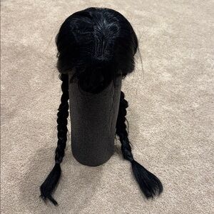 Wednesday Addams Black Braided Wig. With bangs. Goth Cosplay Anime